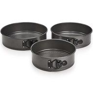 BLACK+DECKER 83394 Commercial Nonstick Spring Form Pan (Set of 3), Gray
