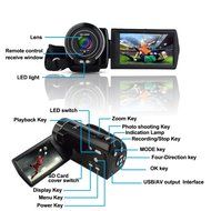 Camcorder,EEDI Ordro HDV-V7 5MP CMOS Sensor Max 24 Mega Pixels 16&times; Digital Zoomwith 3&quot; TFT-LCD Screen Support...