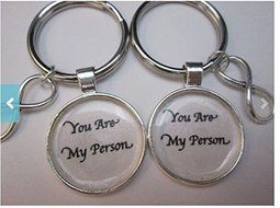 Set of 2 You are my person off white keychain bff best friends forever sister family key rings