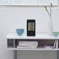 DYKIE Wireless Weather Station Black with Indoor Outdoor Temperature Digital Alarm Clock N2