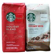 Starbucks Peppermint Mocha and 2016 Holiday Blend Bundle (2 Items)