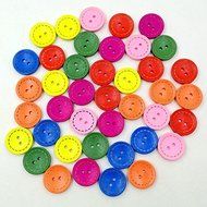 MuLuo 50pcs/Pack 20mm Color Buttons Button Four Buckle Chrysanthemum Nursery Creative Handmade DIY Chrysanthemum