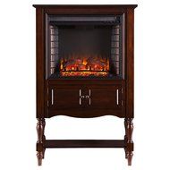 Southern Enterprises Catalyne Vertical Console Fireplace - Mahogany N6