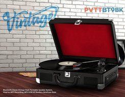 Pyle Bluetooth Speakers Turntable,Black (PVTTBT9BK)
