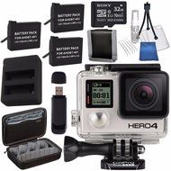 GoPro HERO4 Black + Rechargeable Battery + Dual Battery Charger + Sony 32GB microSDHC Card + Case for GoPro HERO4...