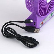 ER CHEN Portable Mini USB Fan 4-inch Vanes 3 Speeds Rechargeable Desktop Fan Battery/ USB Powered (White) N6
