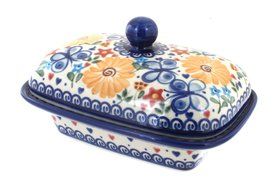 Polish Pottery Butterfly Butter Tub