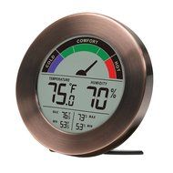 Thermometer &amp; Hygrometer Weather Station with Color Comfort Meter in Metal Casing (BRONZE) N5