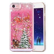 iPhone 7 Case, PHEZEN Christmas Tree Santa Claus Design Cool Quicksand Moving Stars Bling Glitter Floating Dynamic... N3