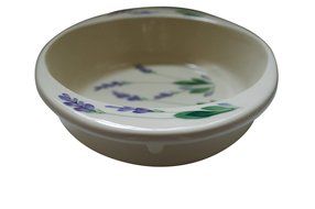 Large Ceramic Casserole Baker and Oven to Table 1 1/2 Quart Deep Serving Dish with Decorative Hand Painted Lavender... N14