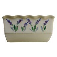 Large Ceramic Casserole Baker and Oven to Table 1 1/2 Quart Deep Serving Dish with Decorative Hand Painted Lavender... N19