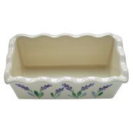 Large Ceramic Casserole Baker and Oven to Table 1 1/2 Quart Deep Serving Dish with Decorative Hand Painted Lavender... N20