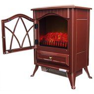 AKDY 16" Retro-Style Floor Freestanding Vintage Electric Stove Heater Fireplace AK-ND-18D2P (Pure White) N8