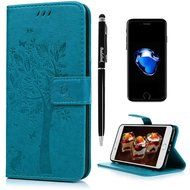 iPhone 7 Plus Case (5.5 inch) - Wallet Flip Folio Stand Case Embossed Flower Tree PU Leather Case Shockproof Soft... N19