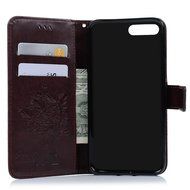 iPhone 7 Plus Case (5.5 inch) - Wallet Flip Folio Stand Case Embossed Flower Tree PU Leather Case Shockproof Soft... N27