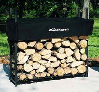 3' Firewood Rack - 1/8 Cord Capacity (Black) (3'H x 3'W x 10"D)