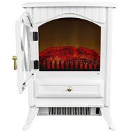 AKDY 16" Retro-Style Floor Freestanding Vintage Electric Stove Heater Fireplace AK-ND-18D2P (Pure White) N10