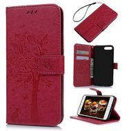 iPhone 7 Plus Case (5.5 inch) - Wallet Flip Folio Stand Case Embossed Flower Tree PU Leather Case Shockproof Soft... N34