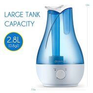 Ultrasonic Humidifier, Mospro 2.8 Liter Tank, Two 360 Degree Rotatable Outlets, Whisper-quiet And Waterless Auto...