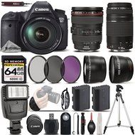 Canon EOS 6D DSLR Camera + Canon 24-105mm f/4L IS USM Lens + 75-300mm III Lens + Flash + 0.43X Wide Angle Lens...