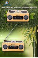 Koolertron Eco-friendly Hand-made Light Weight Mini Portable Bamboo Wood Boombox Card Speaker with Radio Function... N3
