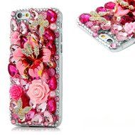 Spritech(TM) Bling Clear Phone Case For Iphone 7 Plus 5.5inch,3D Handmade Blue Crystal Flower Butterfly Accessary... N13