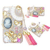 Spritech(TM) Bling Clear Phone Case For Iphone 7 Plus 5.5inch,3D Handmade Blue Crystal Flower Butterfly Accessary... N14