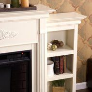 Tennyson Electric Fireplace w/ Bookcases - Ivory N23