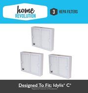 3 Idylis B Hepa Home Revolution Brand Air Purifier Filter 3 Pack; Replacement Made To Fit Idylis IAP-10-125, IAP...