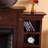 Tennyson Electric Fireplace w/ Bookcases - Ivory N27