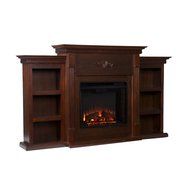 Tennyson Electric Fireplace w/ Bookcases - Ivory N28