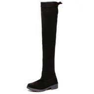 Spritech(TM) Women's Girls Fashion Over-the-Knee Flat Heel Elegant Ruched Thigh High Shoes Knee Boots Black 38...