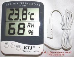 Digital Egg Incubator Thermometer Hygrometer Celsius / Fahrenheit with Sensor BRAND NEW N5