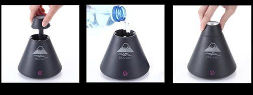 Dacawin Volcano Humidifier USB Air Diffuser Purifier Atomizer LED Night Light (Black) N2