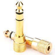 Stereo Audio Headphone Jack Adapter 3-Conductor TRS AUX Plug 1/4-inch (6.3mm) Male to 1/8-inch (3.5mm) Female(...