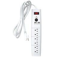 Office + Style 6 Outlet Surge Protector with Dual USB Ports and 6 Ft Cord, Green
