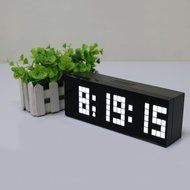 T Tocas Large Big Number LED Snooze Wall Desk Alarm Clock Thermometer Date Display (Blue) N2