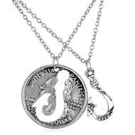 Jewelry 2PC Franklin Half Dollar Pair hook Coin Retro Necklace Pendant Charm Men N3