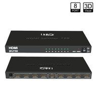 LinkS 1x8 8 Ports HDMI Powered Splitter for Full HD 1080P &amp; 3D Support (One Input To Eight Outputs)