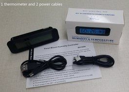 MIEO Round Digital Hygrometer Thermometer for Humidor HH654 with Clock N6