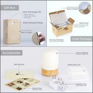 Venere Aroma Diffuser 100ml Ultrasonic Cool Mist Humidifier Real Wood Base and Glass Cover, No Beep Sound Single... N6
