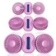 Xman&reg;Couples Mini Fan Dual Head Portable USB Rechargeable Personal Fan Quiet Operation Desktop Fan with LED Light... N4