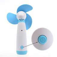 Generic Blue Personal Hand-held/Portable Battery Operated Mini Air Fan for Home and Travel N4