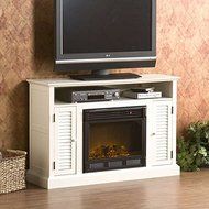 Genevieve Antique White Media Tv Stand Electric Fireplace up to 50" N4