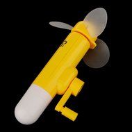 Safe Portable Hand Crank Mini Fan Travel cooling Kids Toy-Yellow N4