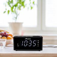 iTronics LED Dual Alarm Clock Radio with USB Charging, Digital AM/FM Radio, Snooze, Brightness Control and Battery...