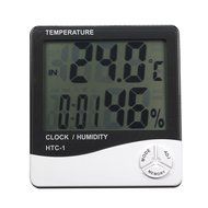 Easywin 3 in 1 White Digital LCD Alarm Clock Temperature Hygrometer Humidity Meter Thermometer Psychrometer Moisture... N2