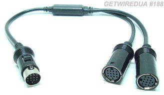 13-PIN Y ADAPTER T SPLITTER 1 MALE 2 FEMALE CABLE PATCH CORD AUDIO LEAD FOR CLARION C-BUS. GETWIREDUSA #188C