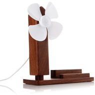 InaRock Wooden Desktop Cell Phone Holder Docking Stand and Mini USB Powered Table Desk Personal Fan with Fan Control... N2