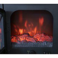 Free Standing Electric 1500W Fireplace Heater Fire Stove Flame Wood Log Portable N6